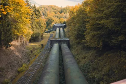 Abstract data pipeline illustration